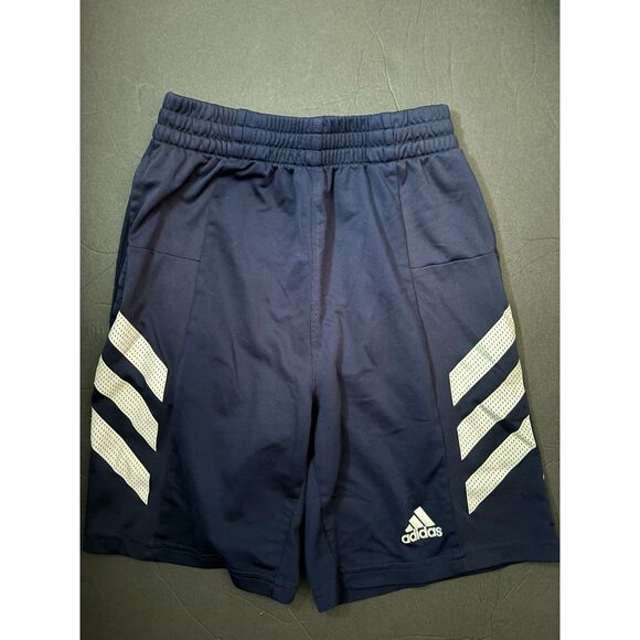 Navy Adidas Boys Athletic Shorts - Size Medium - Dri-Fit Fabric - Picture 1 of 6